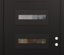 Modern Steel Front Door Diamond D4 36" x 96" black/black clear Glass Panel black LHI with Transom frosted Glass