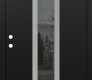 DIAMOND A1 36" X 80" BLACK/BLACK MIRRORED GLASS PANEL STAINLESS STEEL LHI