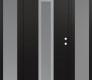 Modern Steel Front Door DIAMOND A1 60" X 80" BLACK/WHITE FROSTED GLASS PANEL STAINLESS STEEL LHI WITH 2 SIDELITES FROSTED GLASS