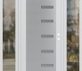 Modern Steel Front Door Diamond C8 68" x 80" white/white frosted Glass Panel stainless steel LHI with 2 Sidelites clear Glass