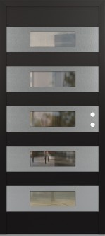 Diamond D5 36" x 80" black/black clear Glass Panel stainless steel LHI