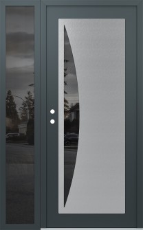 Diamond C13 48" x 80" anthracite/anthracite mirrored Glass Panel stainless steel RHI with Sidelite mirrored Glass