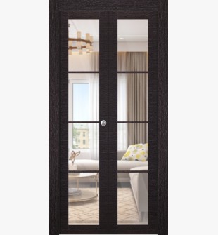 Avanti 4 Lite Clear Vetro Black Apricot Bi-folding doors