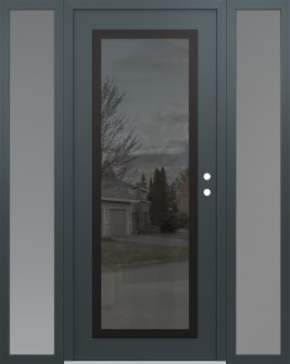 Diamond C1 60" x 80" anthracite/anthracite mirrored Glass Panel black LHI with 2 Sidelites frosted Glass