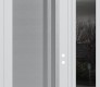 Modern Steel Front Door Diamond C6 50" x 96" white/white frosted Glass Panel stainless steel LHI with Sidelite and Transom mirrored Glass