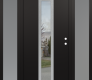 DIAMOND A11 68" X 80" BLACK/BLACK CLEAR GLASS PANEL STAINLESS STEEL RHI WITH 2 SIDELITES FROSTED GLASS