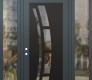 Modern Steel Front Door Diamond C12 60" x 96" anthracite/anthracite clear Glass Panel black RHI with 2 Sidelites and Transom clear Glass