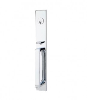 EMTEK LAUSANNE SINGLE CYLINDER KEYD 4819 POLISHED CHROME US26