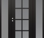 Modern Steel Front Door Diamond C16 64" x 80" black/white frosted Glass Panel black RHI with 2 Sidelites frosted Glass