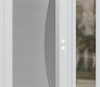 Modern Steel Front Door Diamond C13 50" x 80" white/white frosted Glass Panel stainless steel LHI with Sidelite clear Glass