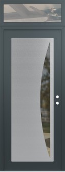 Diamond C13 36" x 96" anthracite/anthracite clear Glass Panel stainless steel LHI with Transom clear Glass