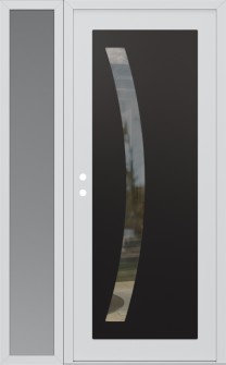 Diamond C4 52" x 80" white/white clear Glass Panel black RHI with Sidelite frosted Glass