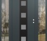 Modern Steel Front Door DIAMOND A12 60" X 80" ANTHRACITE/ANTHRACITE FROSTED GLASS PANEL BLACK LHI WITH 2 SIDELITES CLEAR GLASS