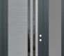 Modern Steel Front Door Diamond C6 48" x 96" anthracite/anthracite mirrored Glass Panel stainless steel LHI with Sidelite and Transom frosted Glass