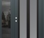 Modern Steel Front Door Diamond C14 48" x 80" anthracite/anthracite frosted Glass Panel black RHI with Sidelite mirrored Glass