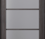 Modern Interior DOOR SLAB PALLADIO 5 LITE VETRO GRAY OAK 18" X 84" X 1 9/16" TEMPERED FROSTED GLASS