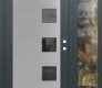 Modern Steel Front Door Diamond C5 48" x 80" anthracite/anthracite mirrored Glass Panel stainless steel LHI with Sidelite clear Glass