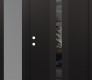 Modern Steel Front Door DIAMOND A3 52" X 80" BLACK/BLACK MIRRORED GLASS PANEL BLACK RHI WITH SIDELITE FROSTED GLASS