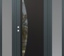 Modern Steel Front Door Diamond C13 60" x 80" anthracite/anthracite clear Glass Panel black RHI with 2 Sidelites frosted Glass