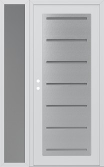 Diamond C11 50" x 80" white/white frosted Glass Panel stainless steel RHI with Sidelite frosted Glass