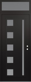 Diamond C3 36" x 96" black/white frosted Glass Panel black LHI with Transom frosted Glass