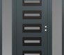 Modern Steel Front Door Diamond D4 68" x 80" anthracite/anthracite frosted Glass Panel black LHI with 2 Sidelites frosted Glass
