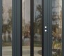 Modern Steel Front Door Diamond C14 68" x 80" anthracite/anthracite clear Glass Panel black LHI with 2 Sidelites clear Glass