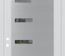 Modern Steel Front Door Diamond C8 36" x 96" white/white clear Glass Panel stainless steel RHI with Transom mirrored Glass
