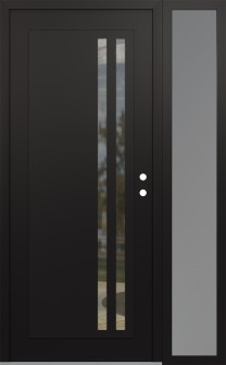 Diamond C6 50" x 80" black/black clear Glass Panel black LHI with Sidelite frosted Glass