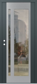 Diamond C15 36" x 80" anthracite/anthracite clear Glass Panel stainless steel RHI