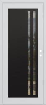 Diamond C6 36" x 80" white/white clear Glass Panel black LHI