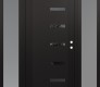 Modern Steel Front Door Diamond C8 68" x 80" black/black mirrored Glass Panel black LHI with 2 Sidelites frosted Glass