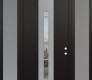 DIAMOND A3 60" X 96" BLACK/BLACK CLEAR GLASS PANEL STAINLESS STEEL RHI WITH 2 SIDELITES AND TRANSOM FROSTED GLASS