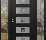 Modern Steel Front Door Diamond D8 60" x 80" black/black clear Glass Panel stainless steel RHI with 2 Sidelites clear Glass