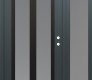 Modern Steel Front Door Diamond C14 50" x 80" anthracite/anthracite frosted Glass Panel black LHI with Sidelite frosted Glass