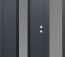 Modern Steel Front Door DIAMOND A11 52" X 80" ANTHRACITE/ANTHRACITE FROSTED GLASS PANEL BLACK LHI WITH SIDELITE FROSTED GLASS