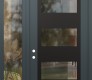 Modern Steel Front Door Diamond C2 50" x 96" anthracite/anthracite clear Glass Panel black RHI with Sidelite and Transom clear Glass