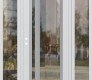 Modern Steel Front Door Diamond C15 64" x 80" white/white clear Glass Panel stainless steel RHI with 2 Sidelites clear Glass