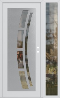 Diamond C12 48" x 80" white/white clear Glass Panel stainless steel LHI with Sidelite clear Glass