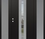DIAMOND A3 60" X 80" BLACK/BLACK CLEAR GLASS PANEL STAINLESS STEEL LHI WITH 2 SIDELITES FROSTED GLASS