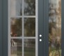 Modern Steel Front Door Diamond C16 48" x 96" anthracite/anthracite clear Glass Panel stainless steel LHI with Sidelite and Transom clear Glass