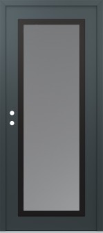 Diamond C1 36" x 80" anthracite/anthracite frosted Glass Panel black RHI