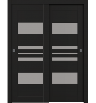 Romi Vetro Black Matte Bypass doors