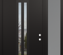 DIAMOND A8 52" X 96" BLACK/BLACK CLEAR GLASS PANEL BLACK RHI WITH SIDELITE AND TRANSOM FROSTED GLASS