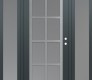 Modern Steel Front Door Diamond C16 60" x 80" anthracite/anthracite frosted Glass Panel stainless steel LHI with 2 Sidelites frosted Glass