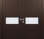 Edna Vetro Veralinga Oak Modern Interior Double Swing Doors by Belldinni