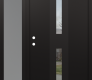 DIAMOND A6 50" X 80" BLACK/BLACK CLEAR GLASS PANEL BLACK LHI WITH SIDELITE FROSTED GLASS