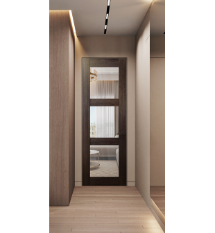 Avon 3 Lite Clear Vetro Veralinga Oak Frameless