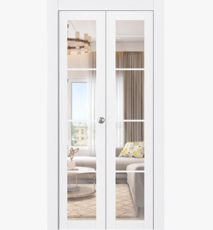 Smart Pro 4 Lite Clear Vetro Polar White Bi-folding doors