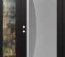 Modern Steel Front Door Diamond C13 50" x 80" black/white frosted Glass Panel stainless steel RHI with Sidelite clear Glass
